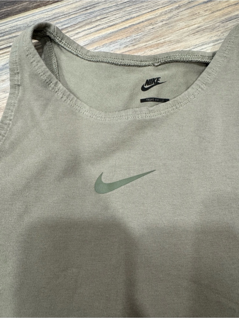 Nike Olive Green Cropped Sports Tank - Picture 2 of 6